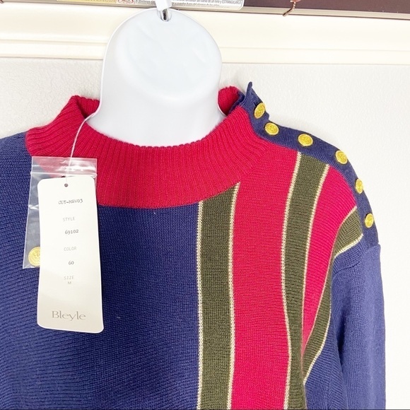 Bleyle sweater tunic dress wool Medium vintage crest long sleeve - Picture 6 of 8